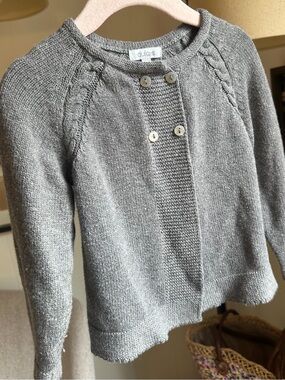 Grey Knit Button-Front Vest